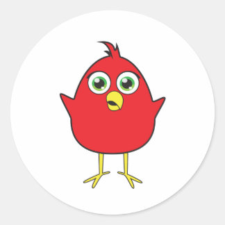 Sticker Rond Oiseau rouge