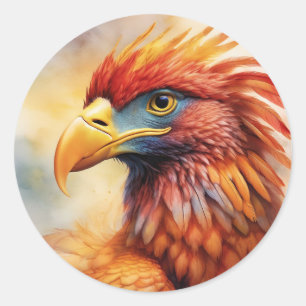 Sticker Rond Oiseau rouge souriant de Prey
