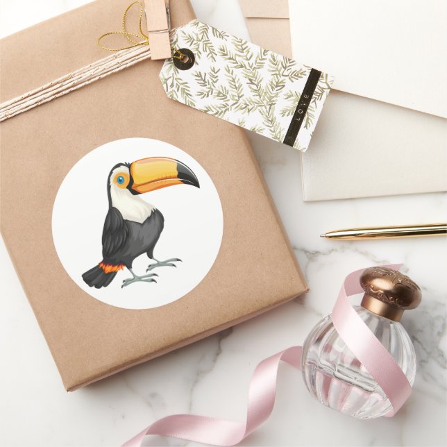 Sticker Rond Oiseau toucan (Cadeaux)