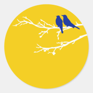 Sticker Rond oiseaux de mod