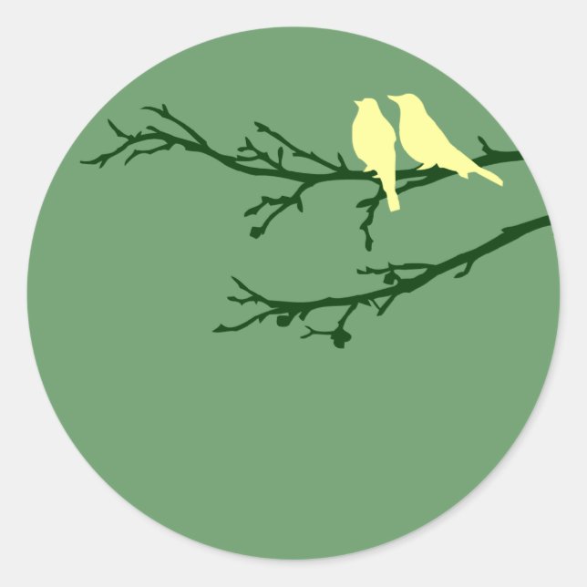 Sticker Rond oiseaux moisis (Devant)