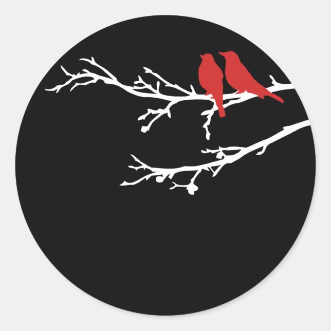 Sticker Rond oiseaux moisis (Devant)