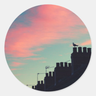 Sticker Rond Oiseaux primitifs