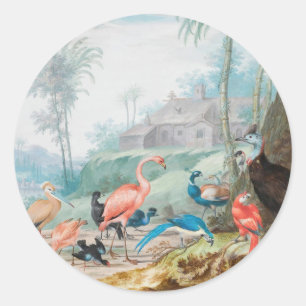 Sticker Rond Oiseaux Royaux