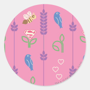 Sticker Rond Oiseaux superfilles, abeilles, arbres