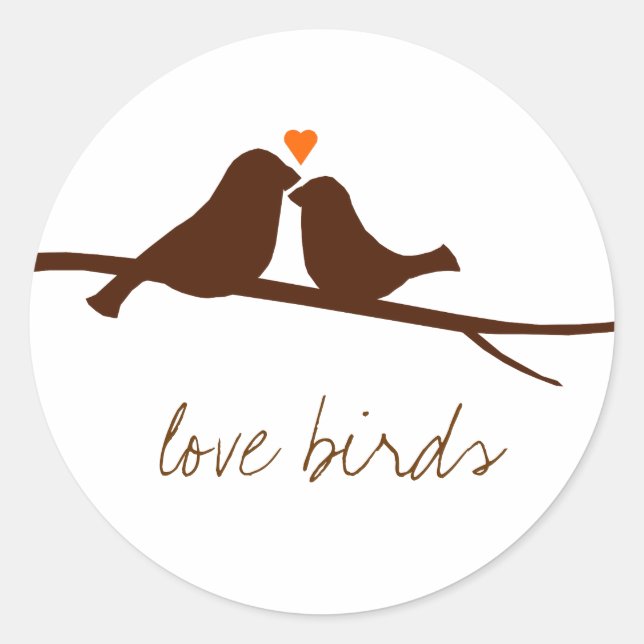 Sticker Rond Oiseaux sur un baguette (Devant)
