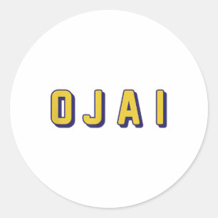 Sticker Rond Ojai California On Darks _compressé