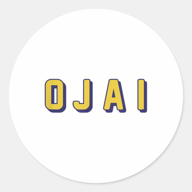 Sticker Rond Ojai California On Darks _compressé (Devant)