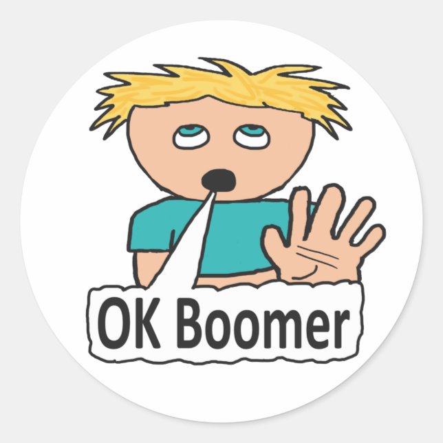 Sticker Rond OK Boomer (Devant)