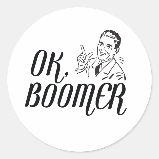 Sticker Rond OK Boomer (Devant)
