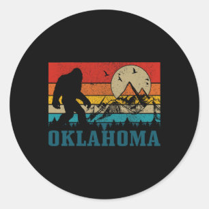 Sticker Rond Oklahoma Bigfoot Montagnes Vintages Randonnée Camp
