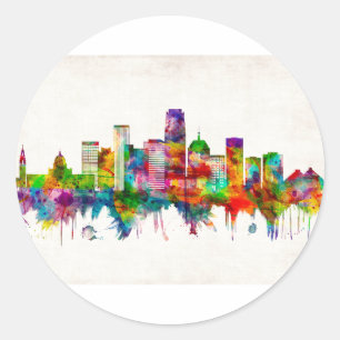 Sticker Rond Oklahoma City Oklahoma Skyline