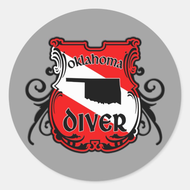 Sticker Rond Oklahoma Diver (Devant)