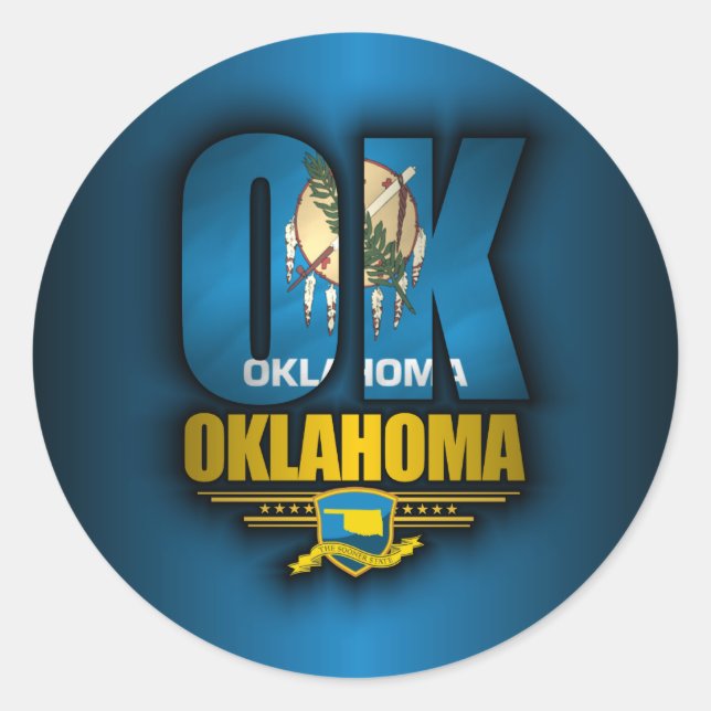 Sticker Rond Oklahoma (OK) (Devant)