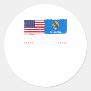 Sticker Rond Oklahoma pour Joe Biden Président 2020 Ellisa