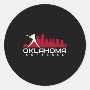Sticker Rond Oklahoma softball ville mod