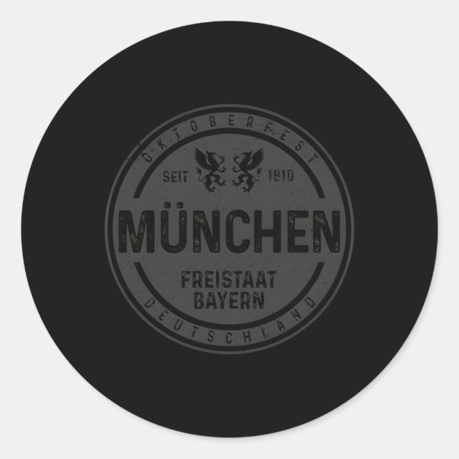 Sticker Rond Oktoberfest Mã librement Nchen Munich Ger Bavarian (Devant)