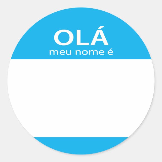 Sticker Rond Ola Meu Nome E Portugais hello name (Devant)