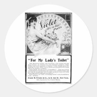 Sticker Rond Old Advert pour les toilettes de ma dame