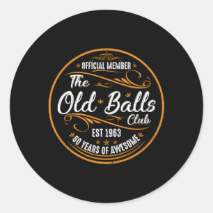 Sticker Rond Old Balls Club 60 Ans De Superbe 60E