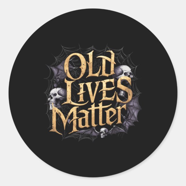 Sticker Rond Old Lives Retro Horror Clic Rock Style Art Design (Devant)