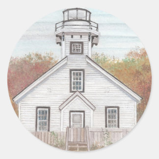 Sticker Rond Old Mission Point Light House