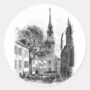 Sticker Rond Old North Church