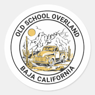 Sticker Rond Old School Baja Overland