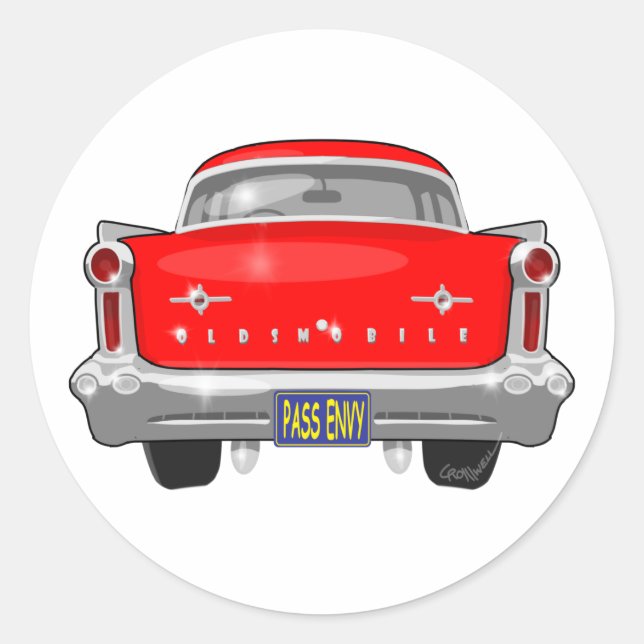 Sticker Rond Oldsmobile 88 1958 (Devant)
