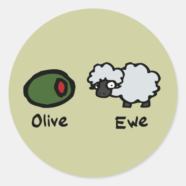 Sticker Rond Olive Ewe (Devant)