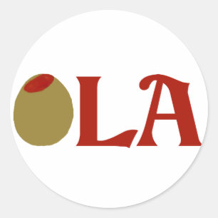 Sticker Rond OLIVE (I Love) LA