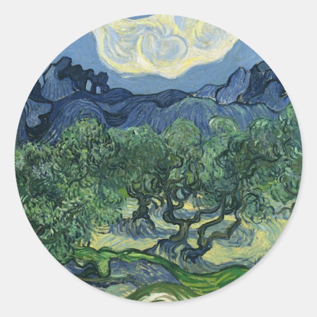 Sticker Rond Olive Trees par Van Gogh (Devant)