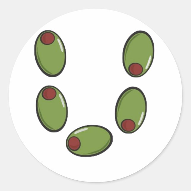 Sticker Rond Olive u (Devant)