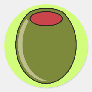 Sticker Rond Olive vert