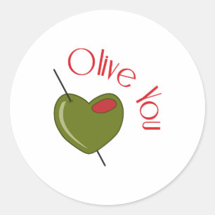 Sticker Rond Olive You