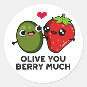 Sticker Rond Olive You Berry Beaucoup Amusant Fruit Pun