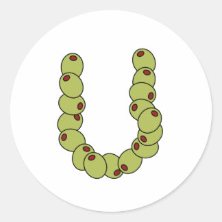 Sticker Rond Olive You "Je t'aime"