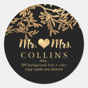 Sticker Rond Olives PixDezine/Or Faux/arrière - plan do-it-your