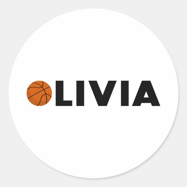 Sticker Rond Olivia Basketball (Devant)