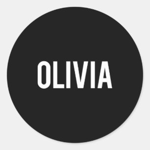 Sticker Rond Olivia - Tee cadeau drôle pour fan de nouveau nom