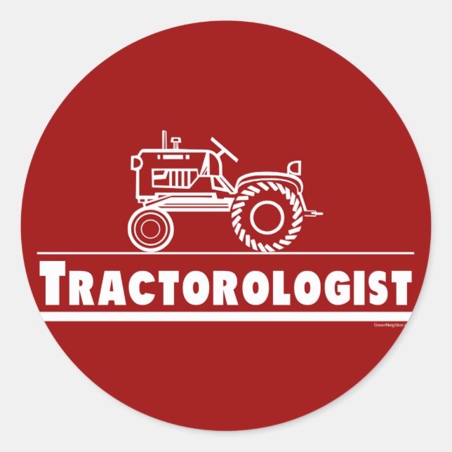 Sticker Rond Ologiste de tracteur RED (Devant)