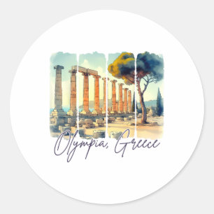 Sticker Rond Olympia Grèce Voyage Rencontre Moi En Grèce Olympi