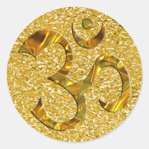 Sticker Rond OM / AUM - OR   plaquette or