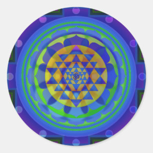 Sticker Rond Om (AUM) Yantra mandala