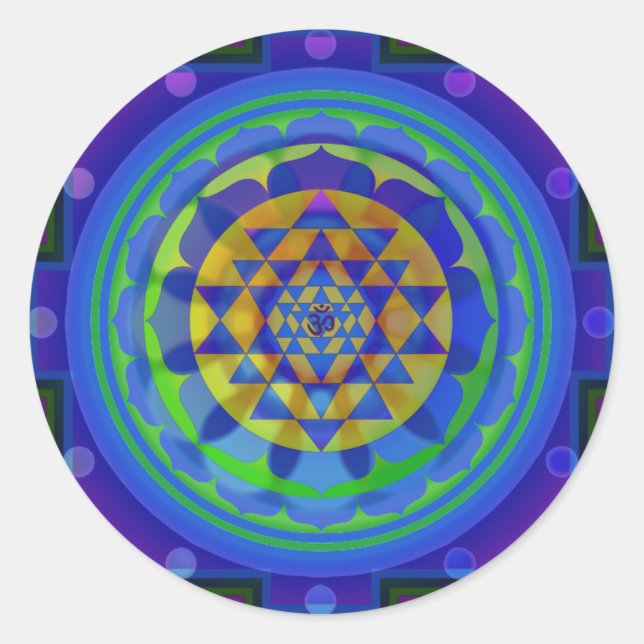 Sticker Rond Om (AUM) Yantra mandala (Devant)
