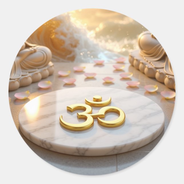 STICKER ROND OM - AUM - ZEN BOUDDHISME (Devant)