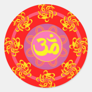 Sticker Rond Om avec des perles et des couleurs !