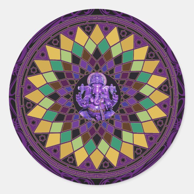 Sticker Rond Om Ganesh Mandala (Devant)