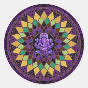 Sticker Rond Om Ganesh Mandala