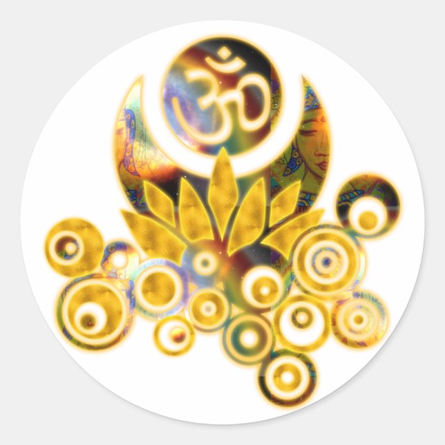 Sticker Rond Om Lotus (Devant)